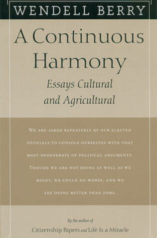 Cover of A Continuous Harmony