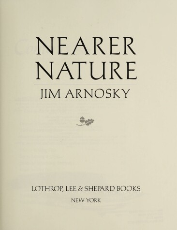 Book cover for Nearer Nature