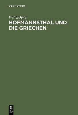 Book cover for Hofmannsthal Und Die Griechen