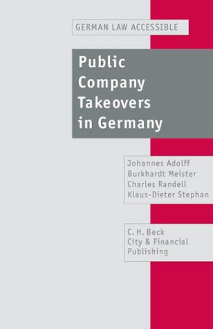 Book cover for Public Company Takeovers in Germany