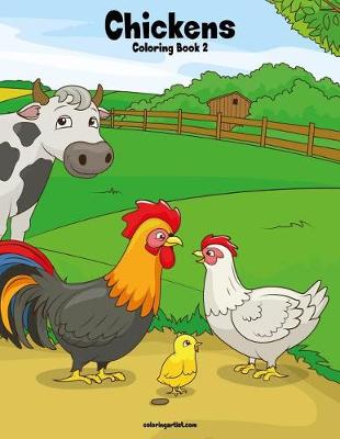 Book cover for Chickens Coloring Book 2