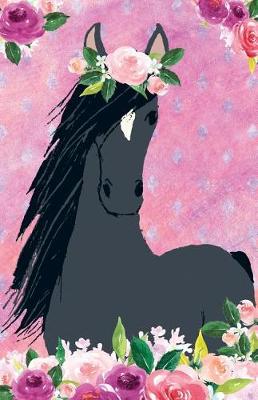 Cover of Journal Notebook For Horse Lovers Black Beauty In Flowers
