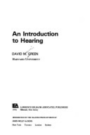 Cover of Introduction to Hearing