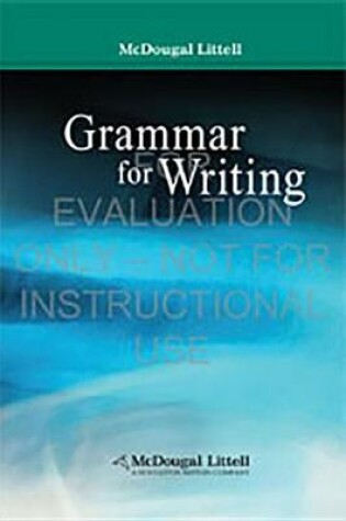 Cover of Mllit08 Grammar for Writing Gr 8