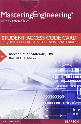 Book cover for Mastering Engineering with Pearson Etext -- Standalone Access Card -- For Mechanics of Materials