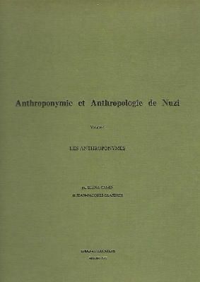 Book cover for Anthroponymie et Anthropologie de Nuzi, Volume 1