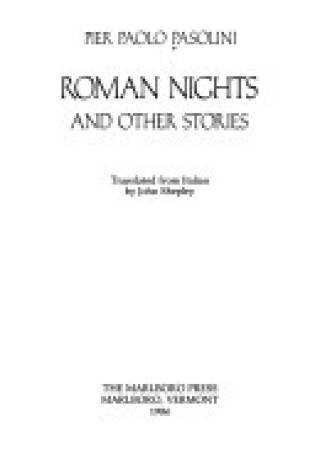 Cover of Roman Nights and Other Stories
