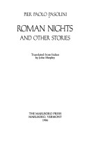 Book cover for Roman Nights and Other Stories