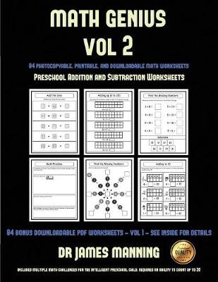 Book cover for Preschool Addition and Subtraction Worksheets (Math Genius Vol 2)