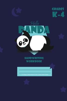 Book cover for Hello Panda Primary Handwriting k-4 Workbook, 51 Sheets, 6 x 9 Inch Blue Cover