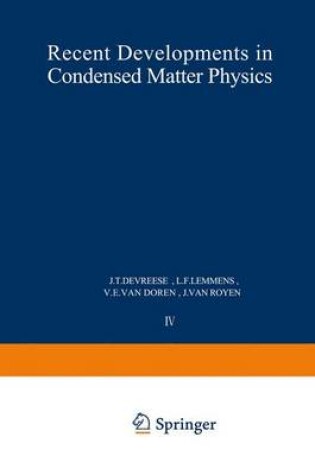 Cover of Recent Developments in Condensed Matter Physics