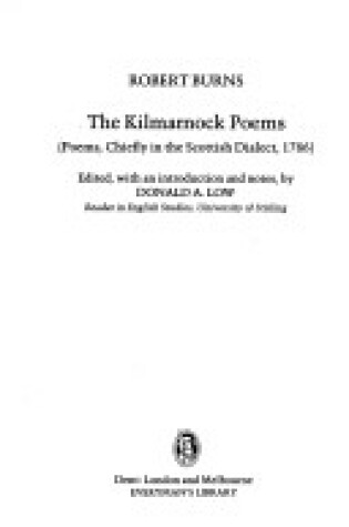Cover of Kilmarnock Poems