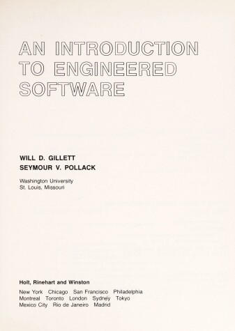 Book cover for Introduction to Engineered Software