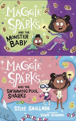 Book cover for Maggie Sparks and the Monster Baby + Maggie Sparks and the Swimming Pool Sharks