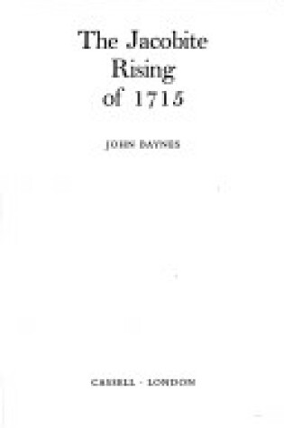 Cover of Jacobite Rising of 1715