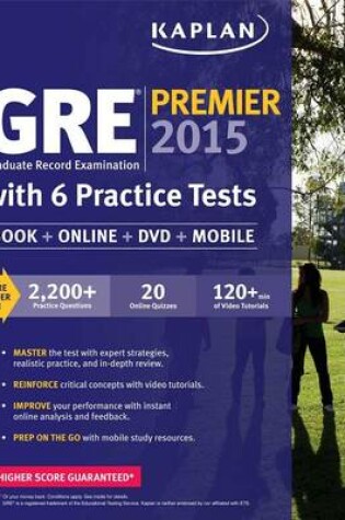 Cover of GRE Premier 2015 with 6 Practice Tests