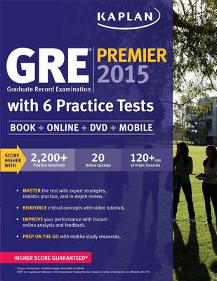 Book cover for GRE Premier 2015 with 6 Practice Tests