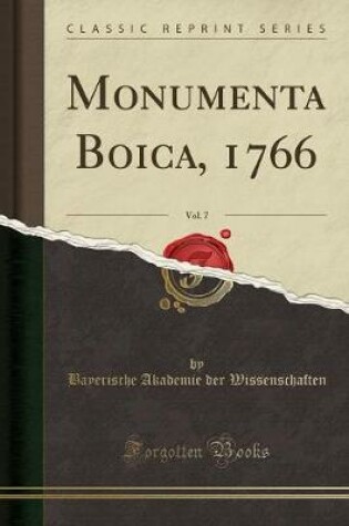 Cover of Monumenta Boica, 1766, Vol. 7 (Classic Reprint)