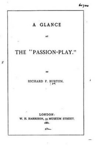 Cover of A Glance at the Passion-play