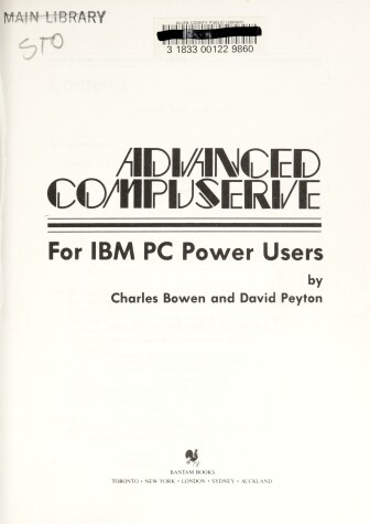 Book cover for Advanced Compuserve / IBM