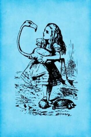 Cover of Alice in Wonderland Vintage Bullet Dot Grid Journal - Alice and The Flamingo (Bright Blue)