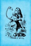 Book cover for Alice in Wonderland Vintage Bullet Dot Grid Journal - Alice and The Flamingo (Bright Blue)