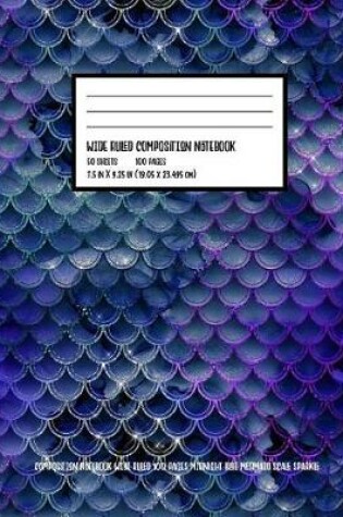 Cover of Midnight Blue Mermaid Scale Sparkle Composition Notebook