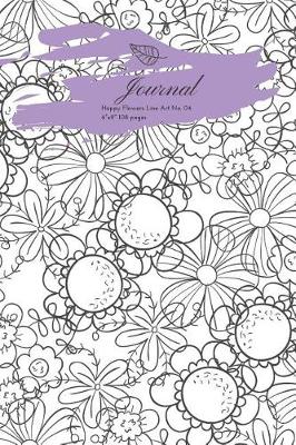 Book cover for Journal Happy Flowers Line Art No. 04