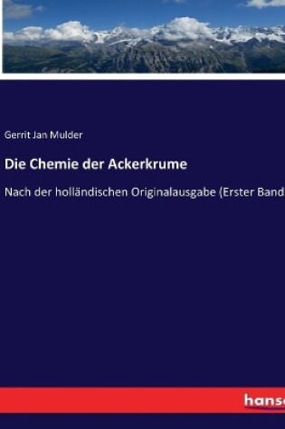 Cover of Die Chemie der Ackerkrume