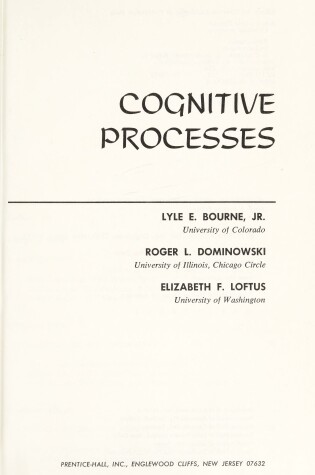 Cover of Cognitive Processes