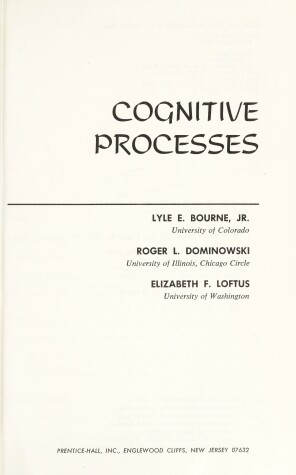 Book cover for Cognitive Processes