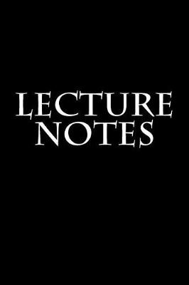 Book cover for Lecture Notes