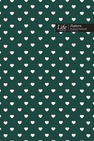 Cover of Hearts Pattern Composition Notebook, Dotted Lines, Wide Ruled Medium Size 6 x 9 Inch (A5), 144 Sheets Olive Cover