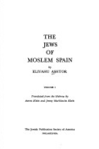 Cover of Jews of Moslem Spain VI