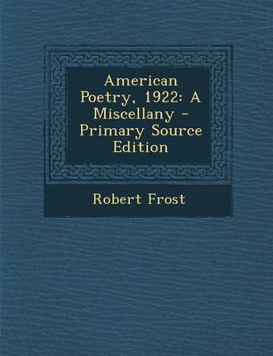 Book cover for American Poetry, 1922