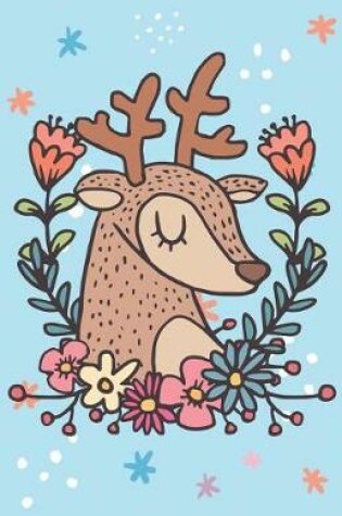 Cover of Journal Notebook For Animal Lovers - Winter Deer Blue