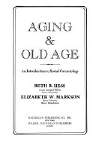 Cover of Aging & Old Age