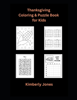 Book cover for Thanksgiving Coloring & Puzzle Book for Kids