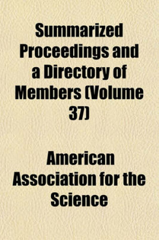 Cover of Summarized Proceedings and a Directory of Members Volume 37