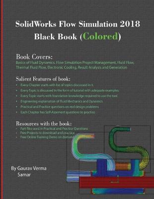 Book cover for SolidWorks Flow Simulation 2018 Black Book (Colored)