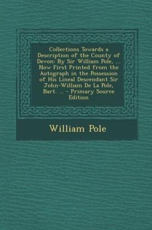 Cover of Collections Towards a Description of the County of Devon