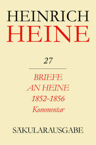 Cover of Briefe an Heine 1852-1856: Kommentar