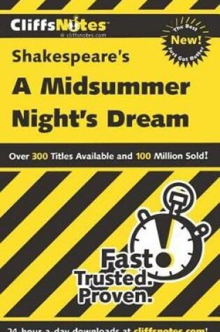 Cover of Cliffsnotes on Shakespeare's a Midsummer Night's Dream