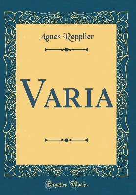Book cover for Varia (Classic Reprint)