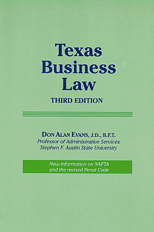 Cover of Texas Business Law