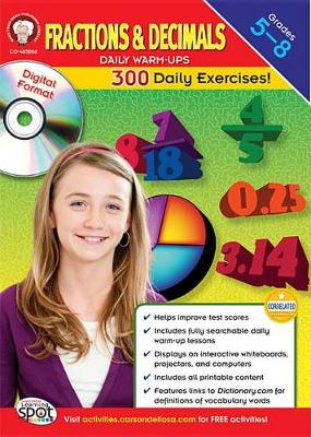 Cover of Fractions & Decimals Daily Warm-Ups CD-Rom, Grades 5 - 8