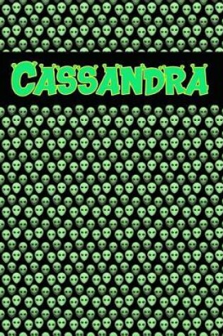 Cover of 120 Page Handwriting Practice Book with Green Alien Cover Cassandra