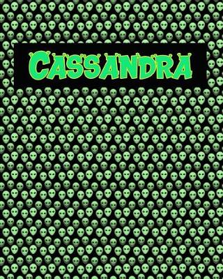 Book cover for 120 Page Handwriting Practice Book with Green Alien Cover Cassandra