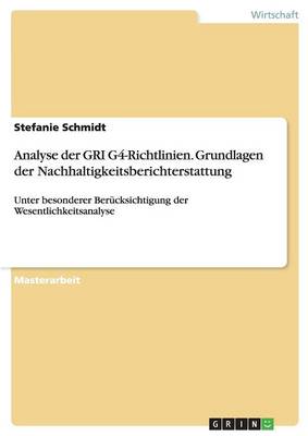 Book cover for Analyse der GRI G4-Richtlinien. Grundlagen der Nachhaltigkeitsberichterstattung