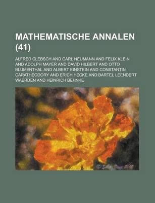 Book cover for Mathematische Annalen (41)